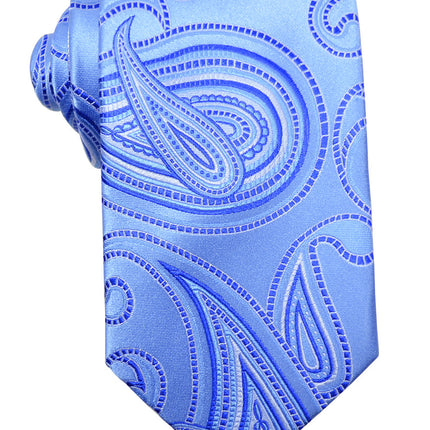 Palace Blue Paisley Silk Tie and Pocket Square Paul Malone Ties - Paul Malone.com