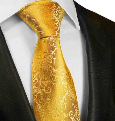 Yellow Vines Silk Men's Necktie by Paul Malone Paul Malone Ties - Paul Malone.com