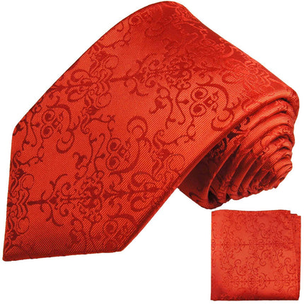 Red Vines Silk Tie and Pocket Square Paul Malone Ties - Paul Malone.com