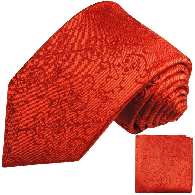 Red Vines Silk Tie and Pocket Square Paul Malone Ties - Paul Malone.com