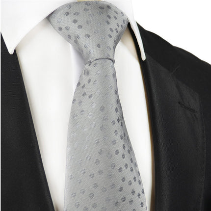Grey Polka Dot Silk Necktie by Paul Malone Paul Malone Ties - Paul Malone.com