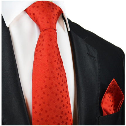 Red Polka Dot Silk Tie and Pocket Square Paul Malone Ties - Paul Malone.com