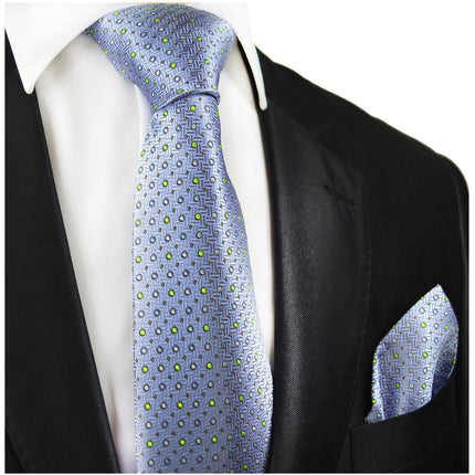 Blue Polka Dots Silk Tie and Pocket Square Paul Malone Ties - Paul Malone.com