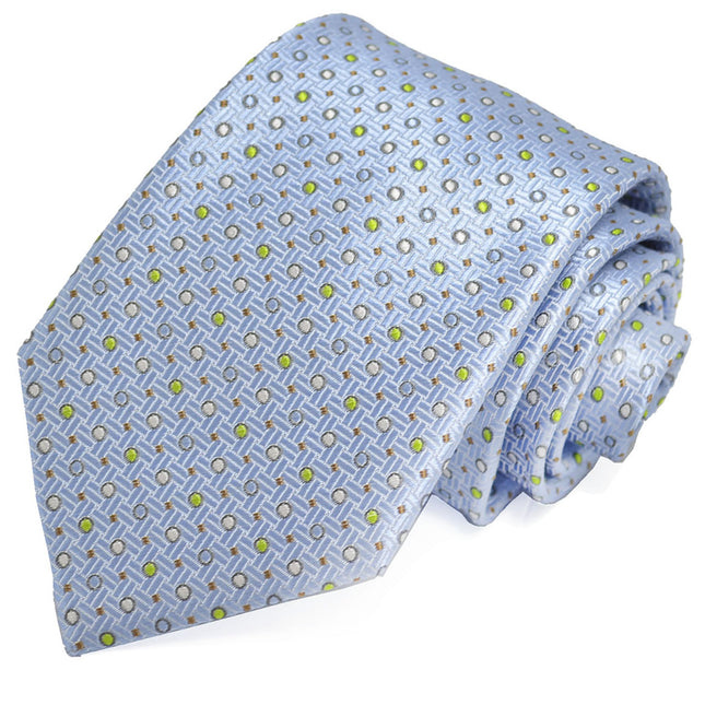 Blue Polka Dots Silk Tie and Pocket Square Paul Malone Ties - Paul Malone.com