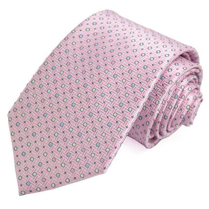 Pink Polka Dots Silk Tie and Pocket Square Paul Malone Ties - Paul Malone.com