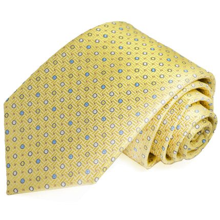 Yellow Polka Dots Silk Tie and Pocket Square Paul Malone Ties - Paul Malone.com