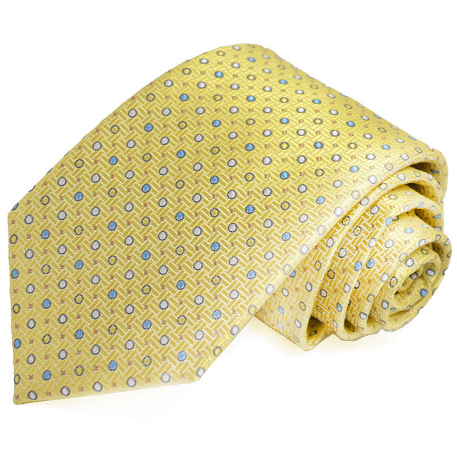 Yellow Polka Dots Silk Tie and Pocket Square Paul Malone Ties - Paul Malone.com