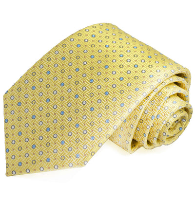 Yellow Polka Dots Silk Tie and Pocket Square Paul Malone Ties - Paul Malone.com