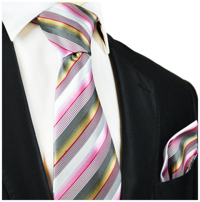 Summer Pink Striped Tie Paul Malone Ties - Paul Malone.com