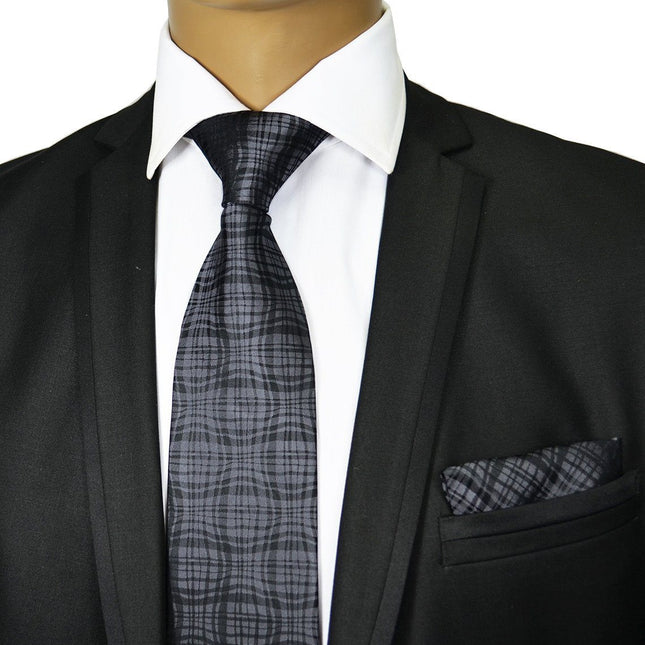 Grey Silk Tie and Pocket Square Paul Malone Ties - Paul Malone.com