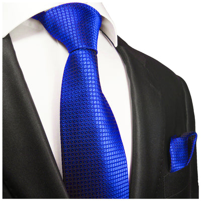 Royal Blue Silk Necktie and Pocket Square Paul Malone Ties - Paul Malone.com