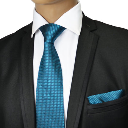 Colonial Blue Silk Tie and Pocket Square Paul Malone Ties - Paul Malone.com