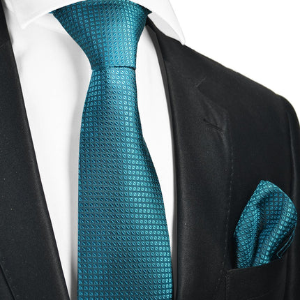 Colonial Blue Silk Tie and Pocket Square Paul Malone Ties - Paul Malone.com