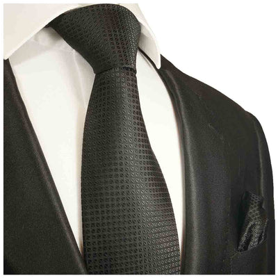 Black Silk Tie and Pocket Square Paul Malone Ties - Paul Malone.com