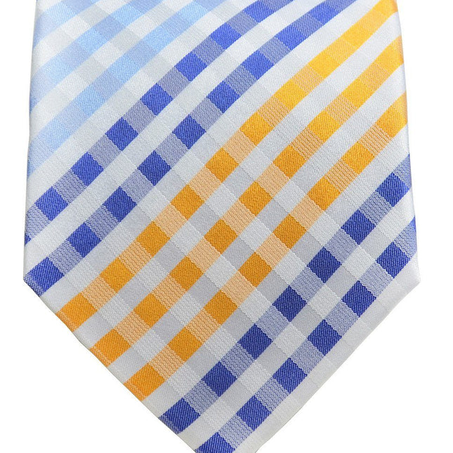 Blue and Orange Silk Tie and Pocket Square Paul Malone Ties - Paul Malone.com