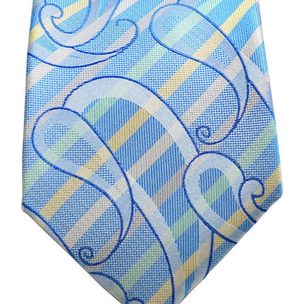 Aquamarine Striped Silk Tie and Pocket Square Paul Malone Ties - Paul Malone.com