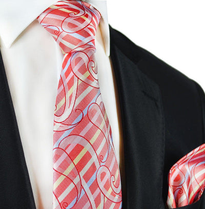 Red Silk Tie and Pocket Square Paul Malone Ties - Paul Malone.com