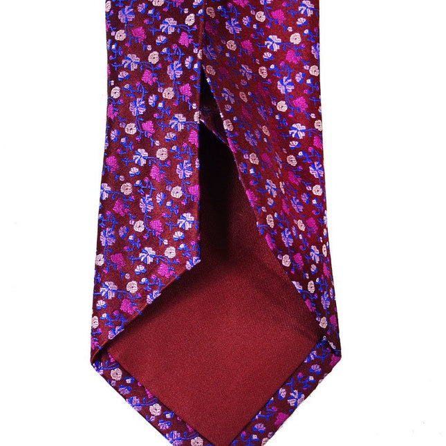 Windsor Wine and Royal Blue 7-fold Silk Tie and Pocket Square Paul Malone Ties - Paul Malone.com