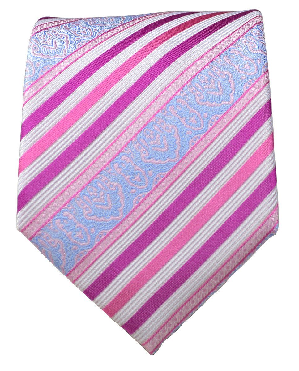 Pink and Sky Blue Silk Tie and Pocket Square | Paul Malone