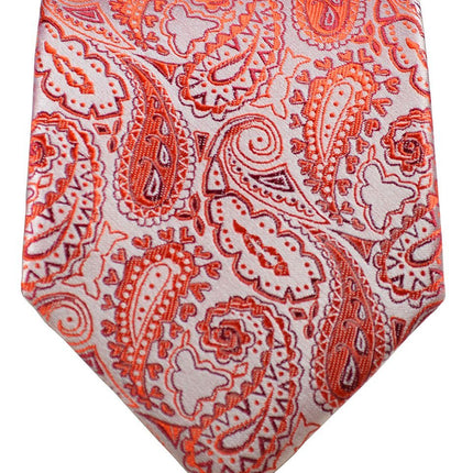 Red Paisley Silk Tie and Pocket Square Paul Malone Ties - Paul Malone.com