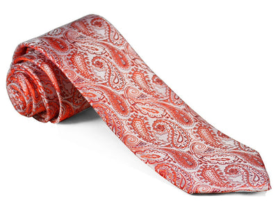 Red Paisley Silk Tie and Pocket Square Paul Malone Ties - Paul Malone.com