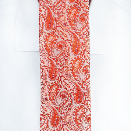 Red Paisley Silk Tie and Pocket Square Paul Malone Ties - Paul Malone.com