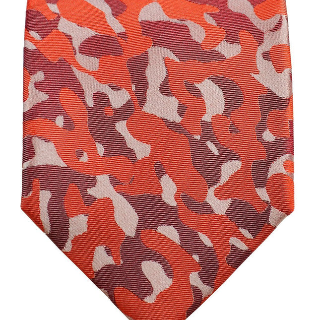 Red Camouflage Silk Tie and Pocket Square Paul Malone Ties - Paul Malone.com