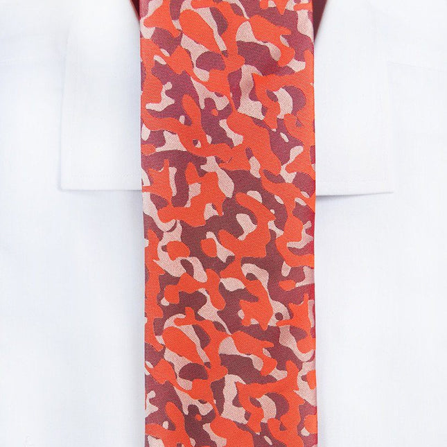 Red Camouflage Silk Tie and Pocket Square Paul Malone Ties - Paul Malone.com