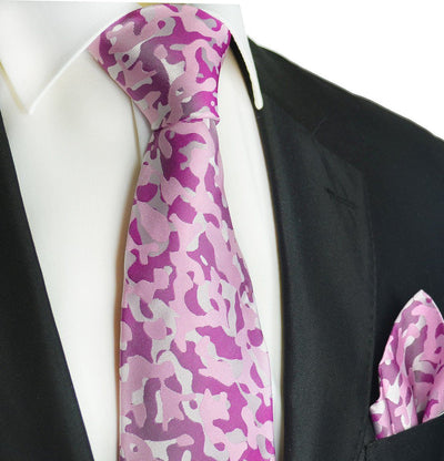 Sweet Lilac and Purple Silk Tie and Pocket Square Paul Malone Ties - Paul Malone.com