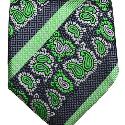 Green and Black Silk Tie and Pocket Square Paul Malone Ties - Paul Malone.com