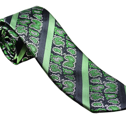 Green and Black Silk Tie and Pocket Square Paul Malone Ties - Paul Malone.com