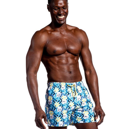 Skulls and Flowers Swim Trunks by EightX Eight X Trunks - Paul Malone.com