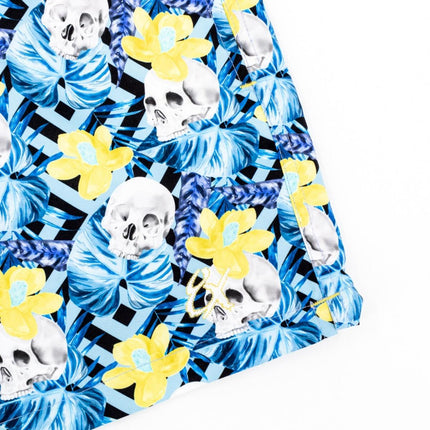 Skulls and Flowers Swim Trunks by EightX Eight X Trunks - Paul Malone.com