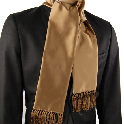 Solid Tan Tuxedo Men's Scarf Paul Malone Scarves - Paul Malone.com