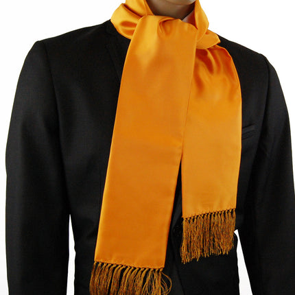 Solid Russet Orange Tuxedo Men's Scarf Paul Malone Scarves - Paul Malone.com