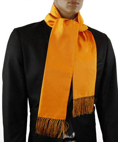 Solid Russet Orange Tuxedo Men's Scarf Paul Malone Scarves - Paul Malone.com