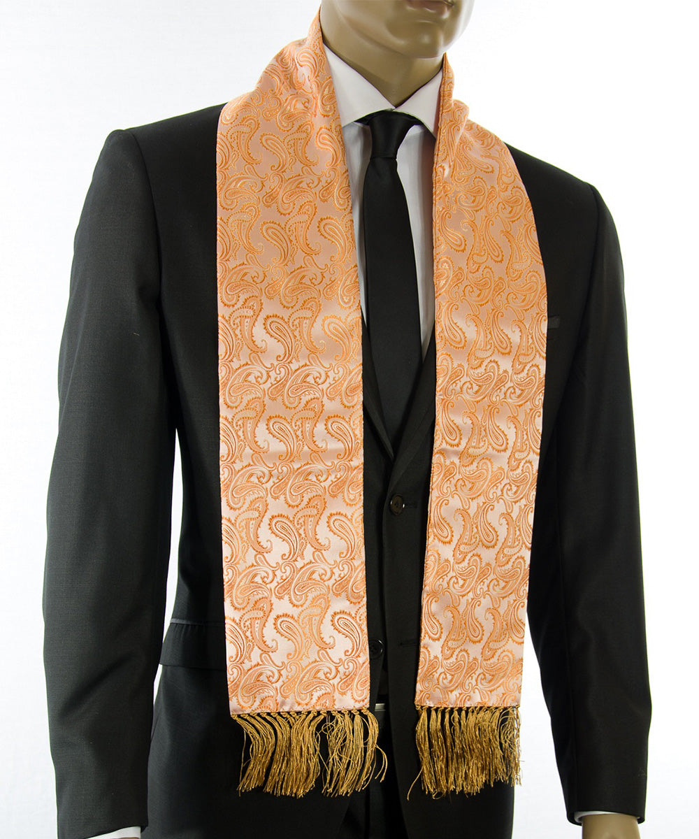Peach Cobbler Orange Paisley Men's Tuxedo Scarf Peach Cobbler Orange Paisley Men's Tuxedo Scarf