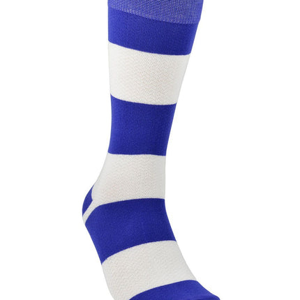 Blue and White Striped Cotton Dress Socks By Paul Malone Paul Malone Socks - Paul Malone.com