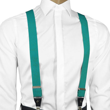 Solid Turquoise Men's Suspenders Suspenders Suspenders - Paul Malone.com