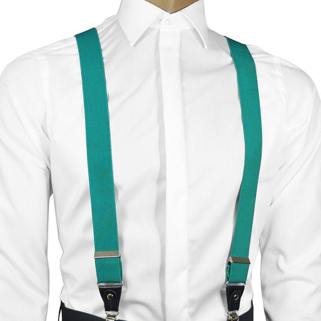 Solid Turquoise Men's Suspenders Suspenders Suspenders - Paul Malone.com