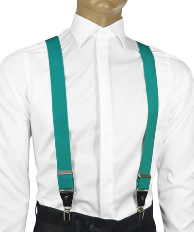 Solid Turquoise Men's Suspenders Suspenders Suspenders - Paul Malone.com