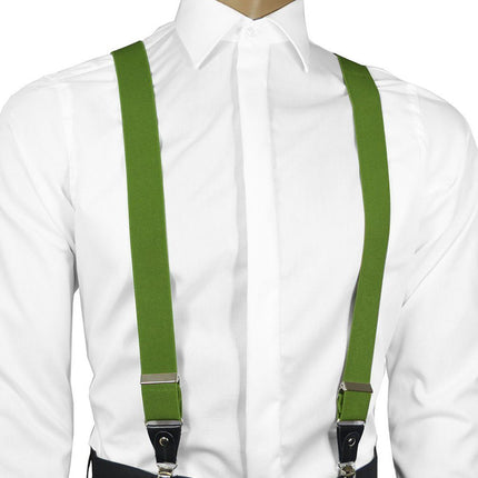 Solid Green Men's Suspenders Suspenders Suspenders - Paul Malone.com