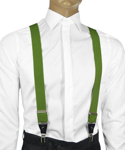 Solid Green Men's Suspenders Suspenders Suspenders - Paul Malone.com