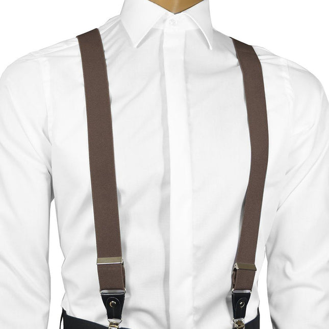 Solid dark Brown Men's Suspenders Suspenders Suspenders - Paul Malone.com