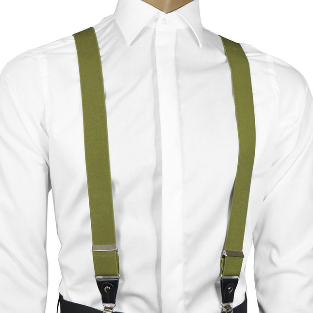 Solid Summer Green Men's Suspenders Suspenders Suspenders - Paul Malone.com