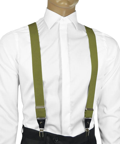 Solid Summer Green Men's Suspenders Suspenders Suspenders - Paul Malone.com