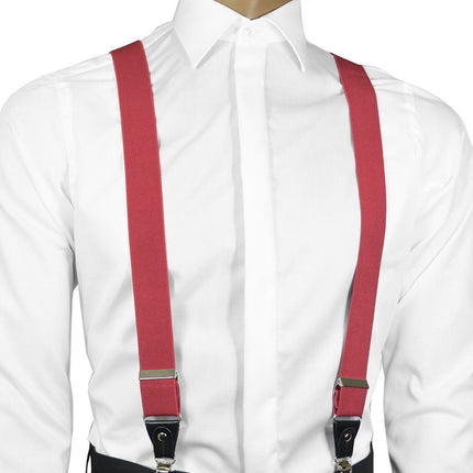 Solid Coral Men's Suspenders Suspenders Suspenders - Paul Malone.com