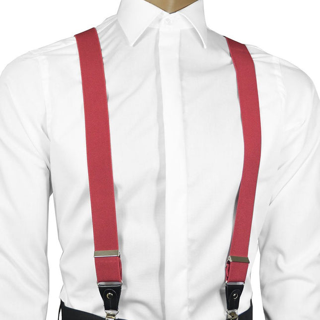 Solid Coral Men's Suspenders Suspenders Suspenders - Paul Malone.com