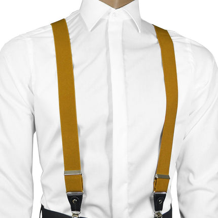 Solid Curry Men's Suspenders Suspenders Suspenders - Paul Malone.com