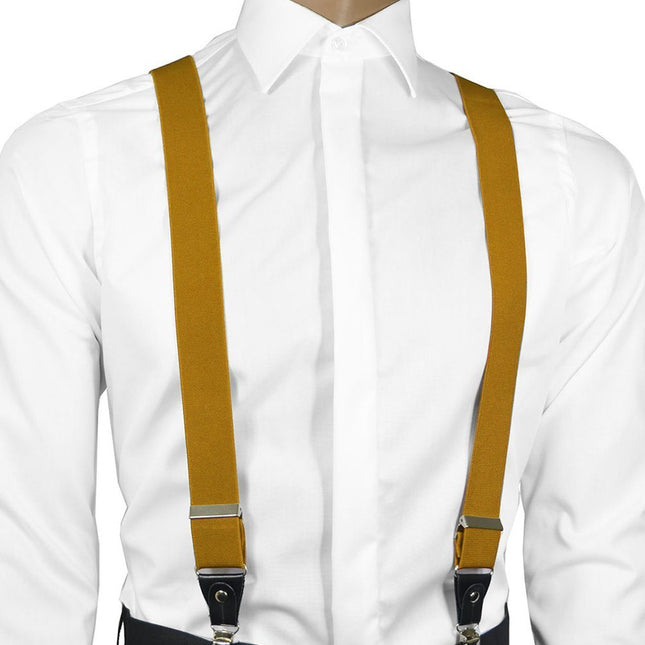 Solid Curry Men's Suspenders Suspenders Suspenders - Paul Malone.com